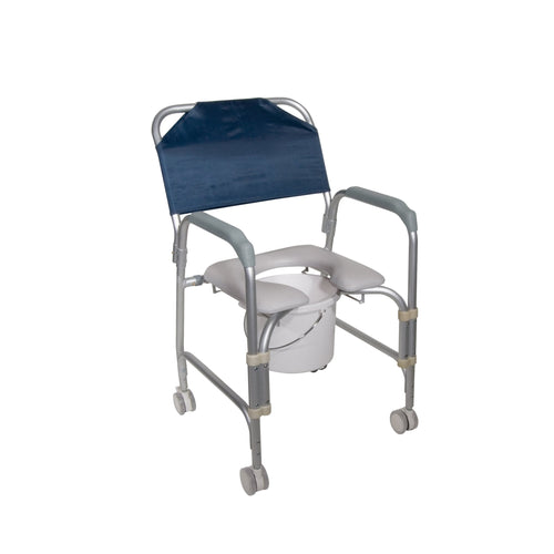Drive Medical Aluminum Shower Chair & Commode with Casters